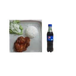ข้าวไก่ทอดspicy koreanแถมPepsi12บาท