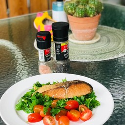 Salmon low carb salad