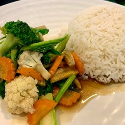 ข้าวราดผัดผักรวม