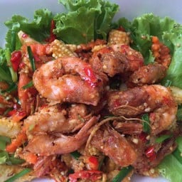 กุ้งผัดพริกเกลือ ( กับข้าว )