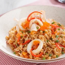 ข้าวผัดไข่เค็มกุ้ง