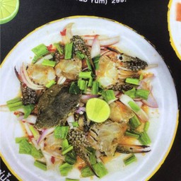 ปูม้าแช่น้ำปลาทรงเครื่อง