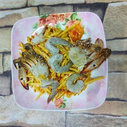 ตำมะม่วงปูม้ากุ้งสด