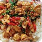 ข้าวราดผัดพริกแกงหมู+ไข่เจียว