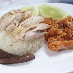 ข้าวมันไก่ต้ม+ทอด