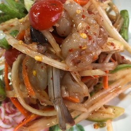 ตำปูปลาร้า กุ้งสด