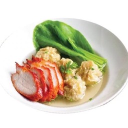 เกี๊ยวกุ้งหน้าหมูแดงย่าง