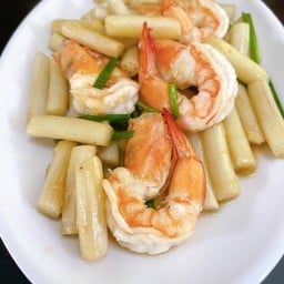 ผัดไหลบัวกุ้งสด