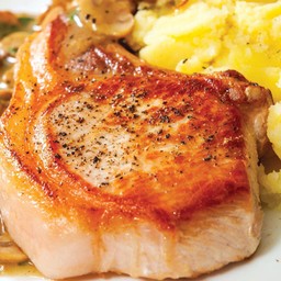 Pork Chop Cabrales Cream Sauce