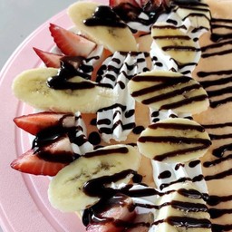 เครปเย็นกล้วย+สตรอว์เบอร์รี่