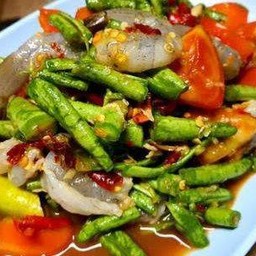 ตำถั่ว กุ้งสด