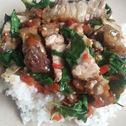 ผัดกระเพราราดข้าว