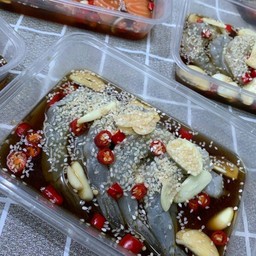 กุ้งดองเกาหลี+ข้าวญี่ปุ่น