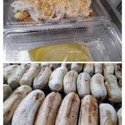 กล้วยทับเพิ่มไส้มะพร้าว + กล้วยปิ้งธรรมดา