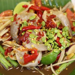 ตำกุ้งสด (ปลาร้า)