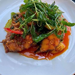 ปลาดุกทะเล ทอด ผัดเผ็ด