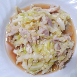 (กับข้าว)ผัดผักกาดขาวสันคอหมูซอสเทอริยากิ