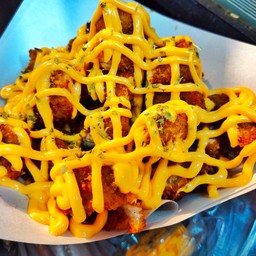 ไก่ทอดเกล็ดหิมะราดชีสแก้วเล็ก