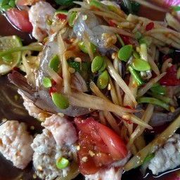 ตำหมูเด้งกุ้งสด