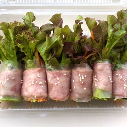 สลัดโรลเบคอน - น้ำสลัดครีมซีฟู๊ด(Salad Roll Bacon)