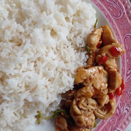 ข้าวไก่ผัดพริกสด+ไข่ดาว