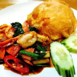 ข้าวราด - ผัดพริกเผา