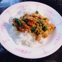 ข้าวกะเพราไก่ทอด