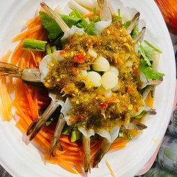 กุ้งแช่น้ำปลาพิเศษจานใหญ่