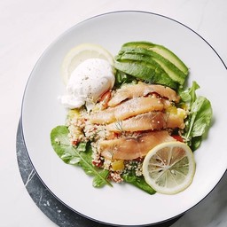 Poached Egg Quinoa Salad