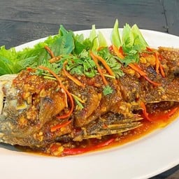 ปลากระพงราดพริก3รส