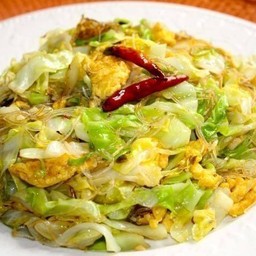ข้าว กระหล่ำปลีเต้าหู้ผัดไข่