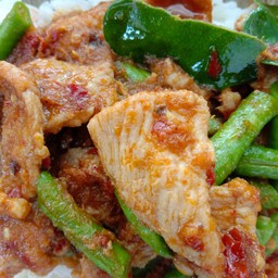ผักพริกแกงหมู(กับข้าว)