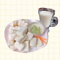 ขนมปังนึ่งสังขยา+นมสดร้อน