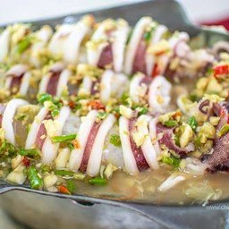 หมึกไข่นึ่งมะนาว