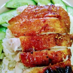 ข้าวมันไก่ย่างจิ้มแจ่ว