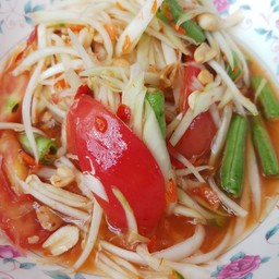 ส้มตำไทยถั่วกระจก  ไม่ใส่ปู