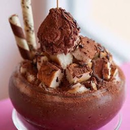 ปังเย็นโกโก้ราดโอวัลตินลาวาช็อคโกแลต