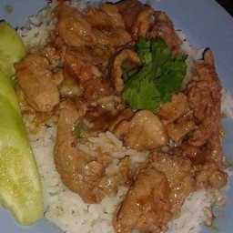 หมูกระเทียมราดข้าว