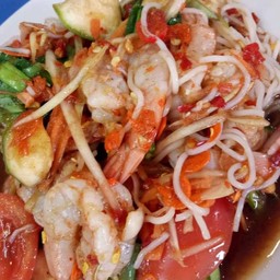ตำซั่วปลาร้ากุ้งสุก