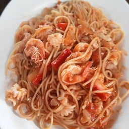 สปาเก็ตตี้หมูผัดซอส