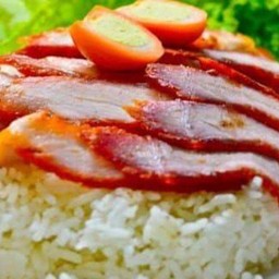 ข้าวหมูแดง(ใช้ข้าวหอมมะลิ)