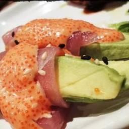 (412) แซลมอนอโวคาซอสไข่กุ้ง