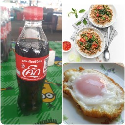 [อร่อยซ่ากับโค้ก] กระเพราหมูสับหรือไก่สับ 2 +โค้ก2