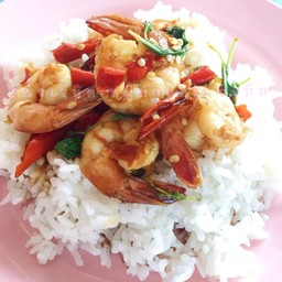 ข้าวราดกะเพรากุ้ง