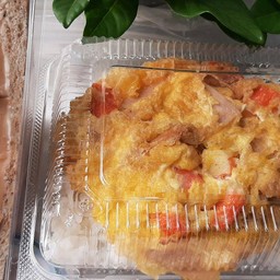 ข้าวไข่เจียวปูอัด แฮม ไส้กรอก& แซนวิชไส้ทะลัก ไส้ ปูอัด แฮม ไส้กรอก หมูหยอง