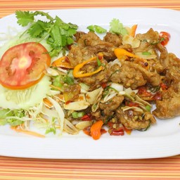 หมูนุ่มผัดพริกเกลือ