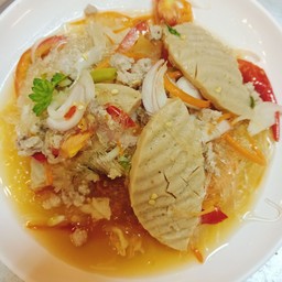 ยำวุ้นเส้น+หมูยอ+หมูสับ