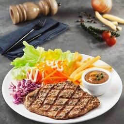 สเต็กหมูพริกไทยดำ