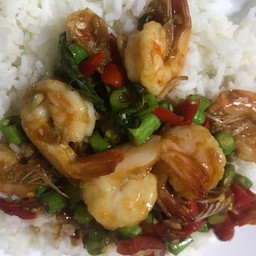 ข้าวกระเพรากุ้ง