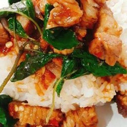 กะเพราหมูกรอบ